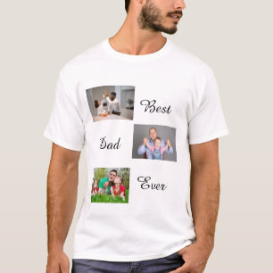 Bester Vater je Vater Tag 3 FotoCollage T - Shirt