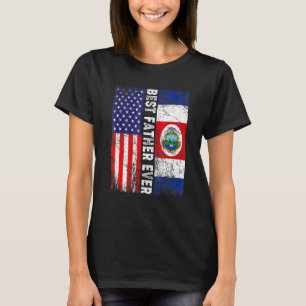 Bester Vater je Vater Tag Costa Rica US Flagge T-Shirt