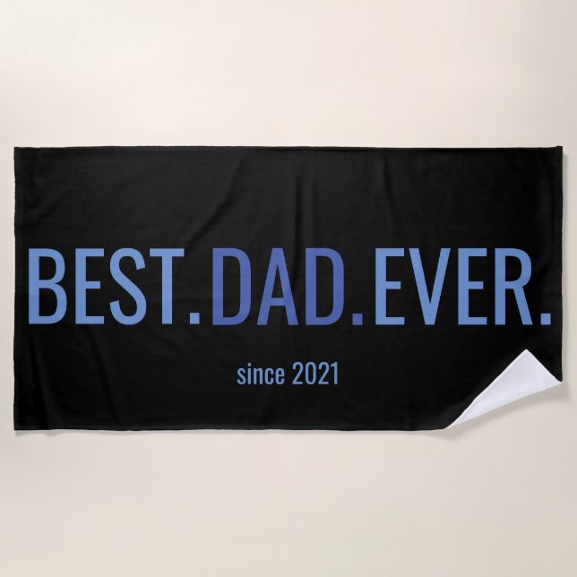 Bester Vater je Väter Tag Strandtuch mit Jahr (Vorderseite)