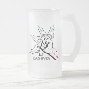 Bester Vater je, Vater von 4, Name des Vaters Mattglas Bierglas
