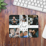 Bester Vater je | Vatertag 6 FotoCollage Mousepad<br><div class="desc">Schick deinem Vater ein schönes personalisiertes Tagesgeschenk, das er schätzen wird. Spezielle personalisierte Familienkollage, um Ihre speziellen Fotos und Erinnerungen der Familie zu zeigen. Unser Design zeichnet sich durch ein einfaches 6-Foto-Collage Grid-Design mit "Best Vater Ever" aus, das in einem schönen, handgeschriebenen schwarzen Skriptstil und Serif-Text-Pairing entworfen wurde. Anpassung mit...</div>