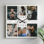 Bester Vater je | Vatertag 6 FotoCollage Quadratische Wanduhr<br><div class="desc">Feiern Sie die zeitlose Liebe und die gepflegten Erinnerungen Ihrer Familie mit unserer Best Pater jemals Foto Collage Wall Uhr. Diese personalisierte Wanduhr ist ein ideales Geschenk für den Vatertag, Geburtstage oder jede Gelegenheit, die den besonderen Vater in Ihrem Leben ehrt. Diese Wanduhr mit einem schlichten, aber eleganten Collage-Raster aus...</div>