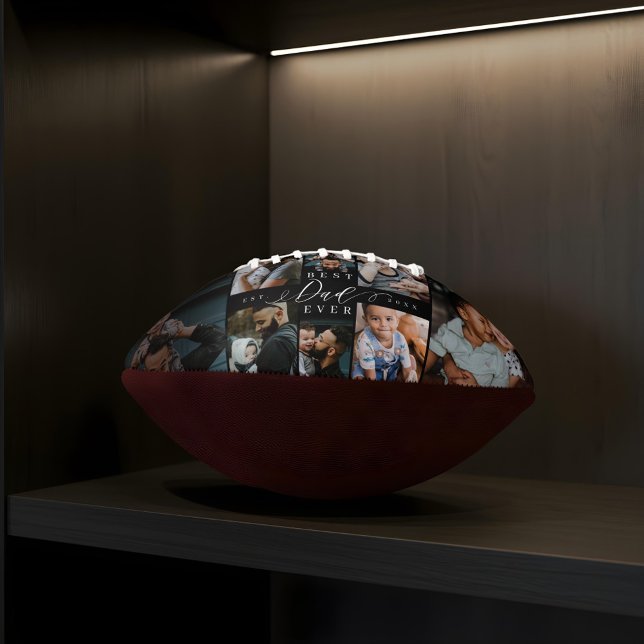 Bester Vater je | Vatertag 8 FotoCollage Football (Best Dad Ever | Father's Day 8 Photo Collage Football)