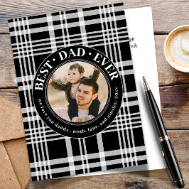 Bester Vater je Vatertag Buffalo Kariertes Foto Feiertagskarte