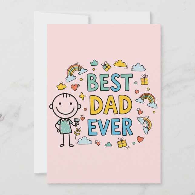 Bester Vater je Vatertag Einladung (Vorderseite)