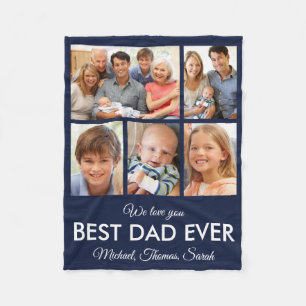Bester Vater je Vatertag FotoCollage Fleecedecke