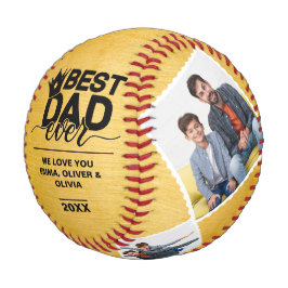 Bester Vater je Vatertag FotoCollage Golden Baseball