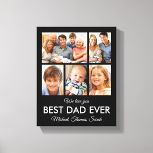 Bester Vater je Vatertag FotoCollage Leinwanddruck