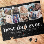 Bester Vater je Vatertag FotoCollage Puzzle<br><div class="desc">Modernes Vaterpuzzle mit einer Collage aus 12 Familienbildern,  die Sie durch Ihr eigenes Foto ersetzen können,  das Sprichwort "bester Vater aller Zeiten",  eine personalisierte Danksagung,  ein niedliches rotes Herz und Ihre Kindernamen.</div>