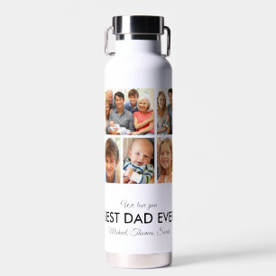 Bester Vater je Vatertag FotoCollage Trinkflasche