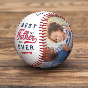Bester Vater je   Vatertag Fotos & Monogramm Baseball