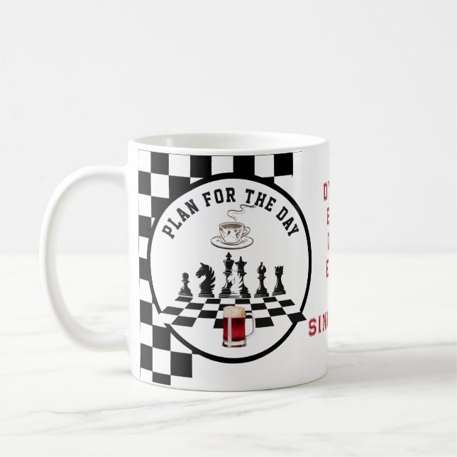 Bester Vater je Vatertag Grandpa Schachspiel Gesch Kaffeetasse (Links)