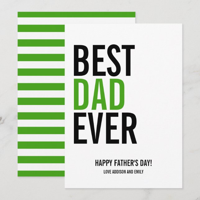 Bester Vater je Vatertag Karte (Vorne/Hinten)