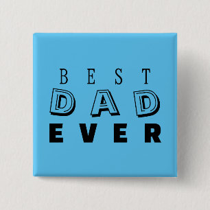 "Bester Vater je" Vatertag Typografie Sky Blue Button