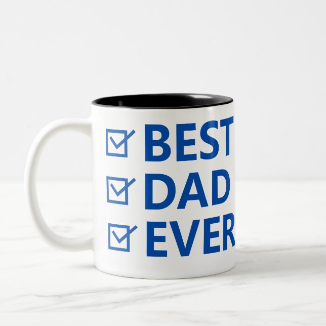 Bester Vater je Vatertag Zweifarbige Tasse (Links)
