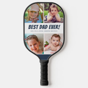 Bester Vater je vier Fotos Navy Blue Pickleball Schläger