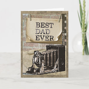 Bester Vater je Vintage Camera-Vater-Tageskarte Karte