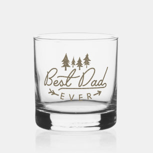Bester Vater je Vintage Typografie mit Bäumen Whiskyglas