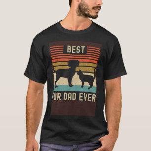 Bester Vater je Vintager Besitzer von Retro Hunden T-Shirt