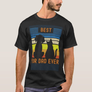 Bester Vater je Vintager Besitzer von Retro Hunden T-Shirt