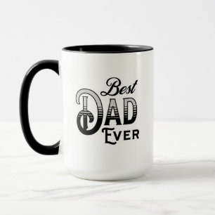 Bester Vater je Vintager Schwarzweißtext Tasse