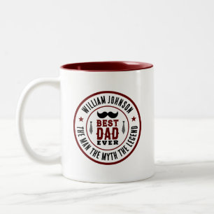 Bester Vater je Vintager Western Logo Vatertag Zweifarbige Tasse