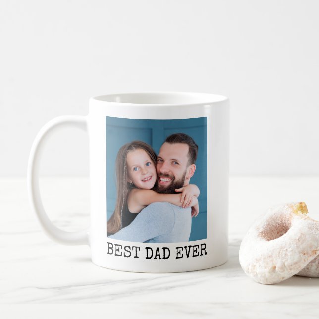 Bester Vater je Volles Foto Personalisiert Kaffee  Kaffeetasse (Mit Donut)