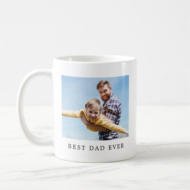 Bester Vater je Volles Foto Personalisiert Kaffee  Kaffeetasse (Links)