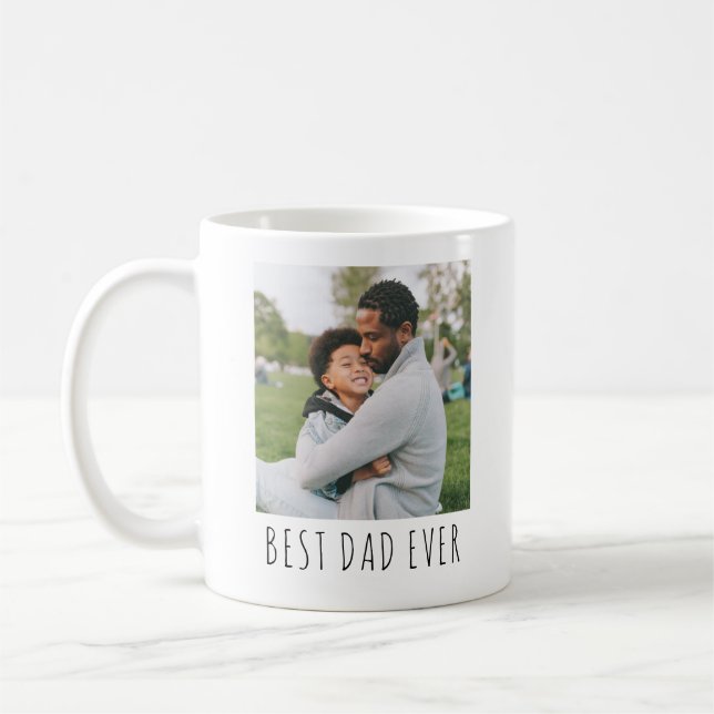 Bester Vater je Volles Foto Personalisiert Kaffee  Kaffeetasse (Links)