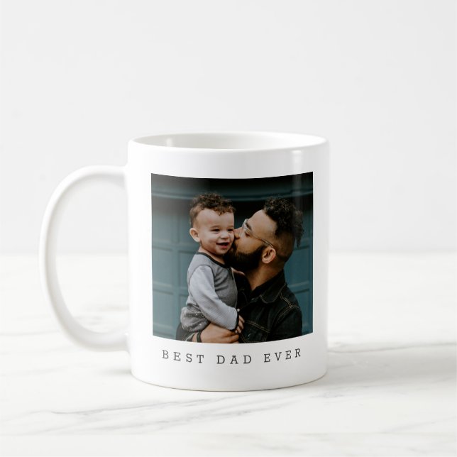 Bester Vater je Volles Foto Personalisiert Kaffeetasse (Links)