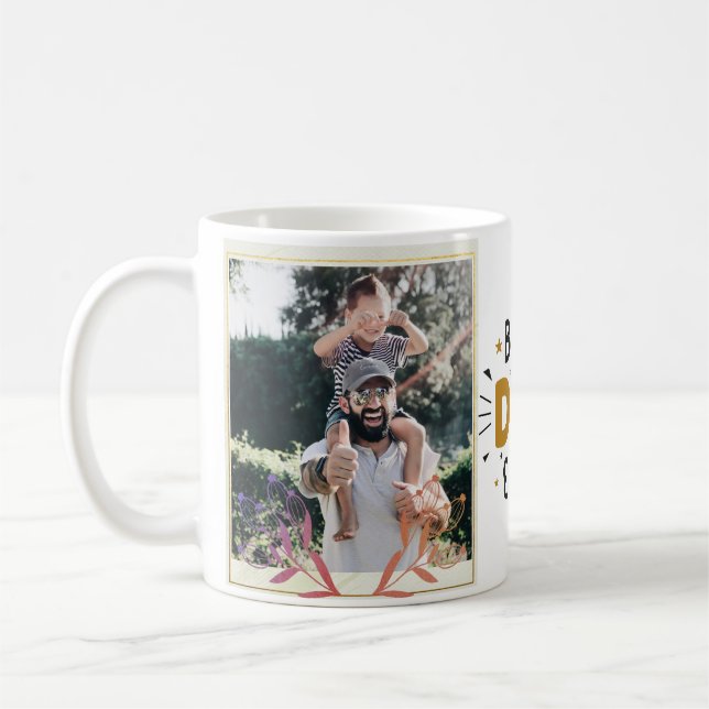 Bester Vater je, Volles Foto Personalisiert Kaffeetasse (Links)