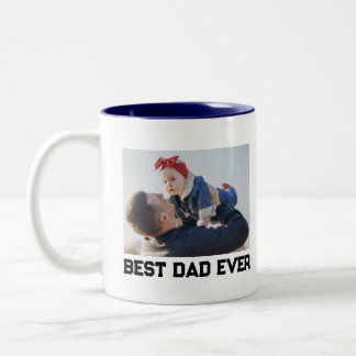 Bester Vater je Volles Foto Personalisiert Zweifarbige Tasse