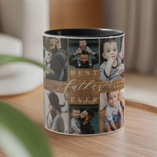 Bester Vater je Waldkornfoto Collage Keepake Tasse
