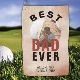 Bester Vater je Wasserfarbe Foto des Vaters Golfhandtuch