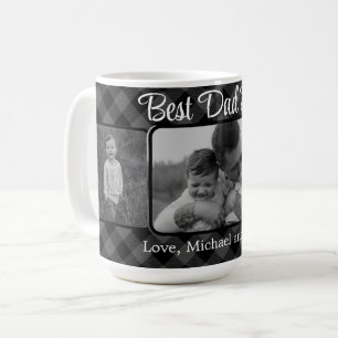 Bester Vater je Weihnachten Klassik Grau Karierte Kaffeetasse