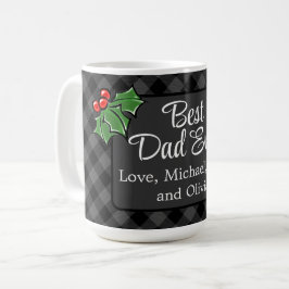 Bester Vater je Weihnachten klassisch grau Kariert Kaffeetasse