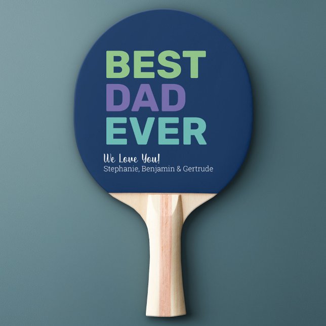 Bester Vater je - Whimsical Gruß Tischtennis Schläger (Custom Ping Pong Paddle)