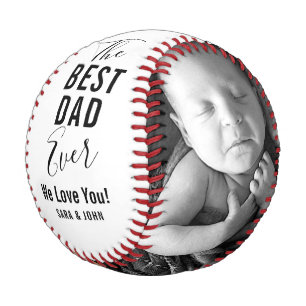 Bester Vater je White Baby 2 Fotos Name Baseball