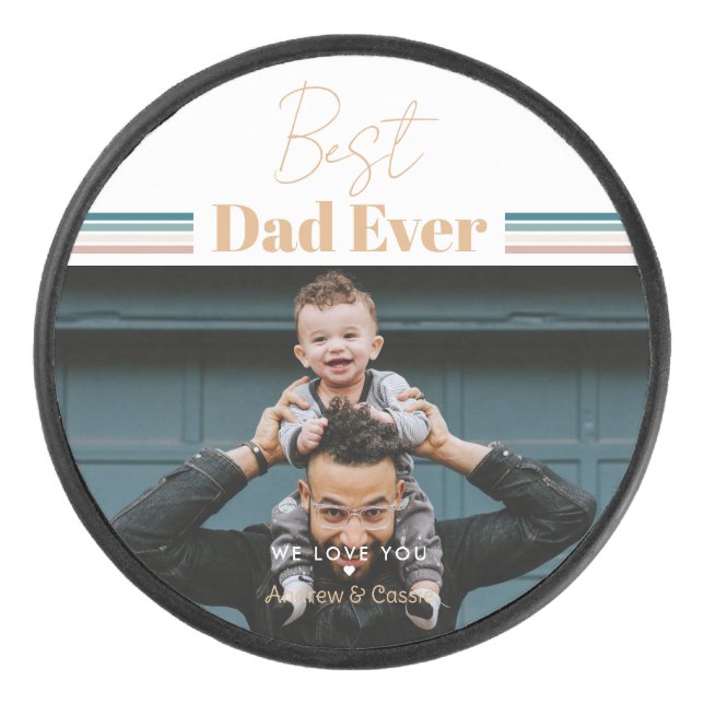 Bester Vater je Wir Liebe dich Eishockey Puck (Vorderseite)