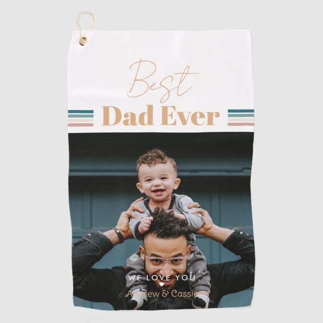 Bester Vater je Wir Liebe dich Golfhandtuch (Vorderseite)