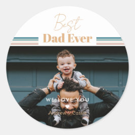Bester Vater je Wir Liebe dich Runder Aufkleber