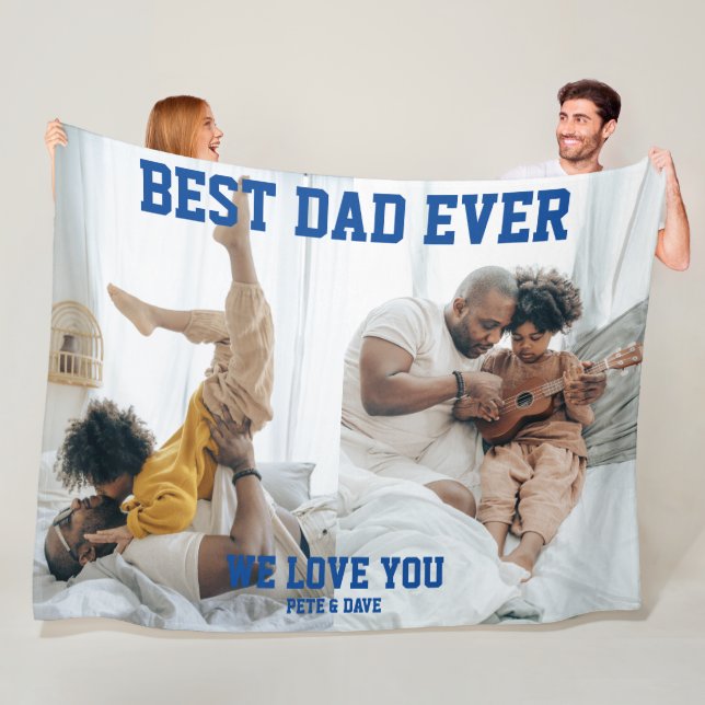 Bester Vater je Wir Liebe Sie Blue Typografy groß Fleecedecke (Beispiel)