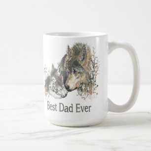 Bester Vater je Wolf Wasserfarbe Tier Ar Tasse