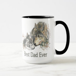 Bester Vater je Wolf Wasserfarbe Tier Ar Tasse