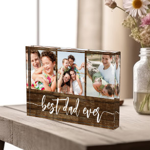 Bester Vater je Wood Vatertag FotoCollage Fotoblock