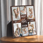 Bester Vater je - Wood Vatertag FotoCollage Fotoplatte<br><div class="desc">Feiern Sie Ihren Vater mit dem "Besten Vater je" Foto Collage Plaque, eine herzliche Hommage an den Mann, der die Welt für Sie bedeutet. Diese wunderschön gestaltete Plakette besticht durch eine hochwertige, individuell gestaltbare Collage aus Foto, in der Sie wertvolle Erinnerungen und besondere Momente vorstellen können. Die Collage ist elegant...</div>