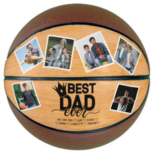 Bester Vater je Wooden Vatertag Familie Foto Basketball