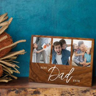 Bester Vater je Woodgrain Vatertag Collage Fotoplatte