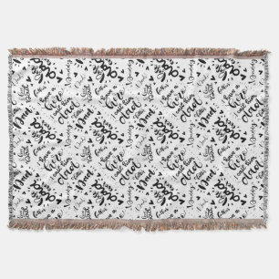 Bester Vater je Word Kunst Schwarz-weißer Vater Decke