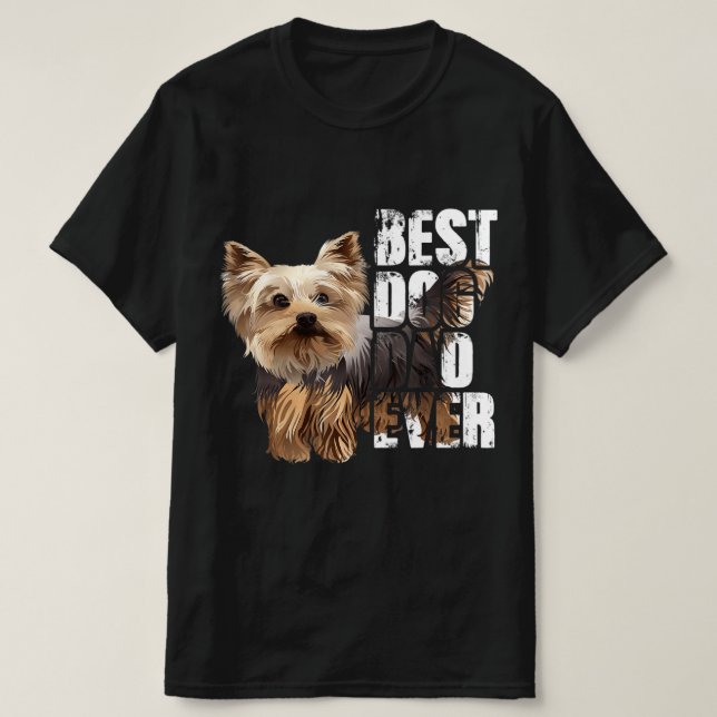 Bester Vater je Yorkie Dog Liebhaber T-Shirt (Design vorne)